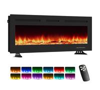 Electric Fireplace, Aptliton 50 Inch Wall Mounted Electric Fire with Remote Control, 12 Flame Colors and 2 Heat Settings 900/1800W, Adjustable Flame Brightness with Touch Screen Control