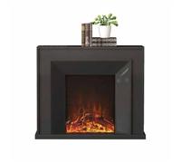 Electric Fireplace Electric Fireplace with Oak Mantel, Freestanding LED Realistic Flame Decorative Fireplace with Remote Control Atomization Fireplace(Black,M)