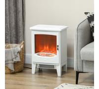 Electric Fireplace Freestanding w/Realistic Flame Effect, White HOMCOM White One Size