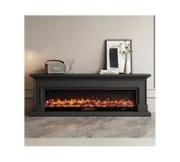 Electric Fireplace French Style Fireplace TV Stand, Modern Entertainment Center Decorative Cabinet with LED Electric Fireplaces, Low Noise Recessed and Wall Mounted(Black,Small)