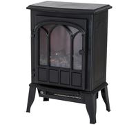 Electric Fireplace Heater Freestanding Stove with LED Flame Effect 1000W/2000W-Black