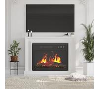 Electric Fireplace Insert, 7-Color Realistic Flame with Electric Log Burner Effect, 2 Heat Settings & 1-8H Timer, 58cm Wall Mounted Electric Fire for Living Room/Media Wall
