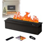 Electric Fireplace Insert with Mist Flame, Remote Control, Humidifier, Adjustable LED Colors, Recessed Design for Home Ambiance