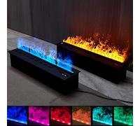 Electric Fireplace Insert with Touch Panel and Remote Control, 7-Color Ambiance Lighting for Home, Office, and Hotel Decoration