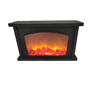 Electric Fireplace Lantern LED Simulate Flame Effect Light, USB or Battery Powered Tabletop Fireplace Lamp Home LED Faux Fire