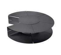 Electric Fireplace Outdoor Fireplace, Round Wood Fire Pit with Storage, Modern Stainless Steel Burning Firepit for Outside Backyard Patio Deck and Garden Recessed and Wall Mounted(150cm)