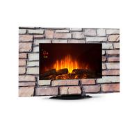 Electric Fireplace Space Heater Indoor Glass 7 LED Lighting Remote Timer 2000 W