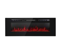 Electric Fireplace Wall Mounted Electric Fire and Surround Heating 1800 W Black