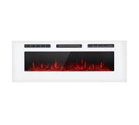 Electric Fireplace Wall Mounted Electric Fire and Surround Heating 1800 W White