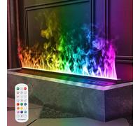 Electric Fireplace with 3D Atomizing Flame, Remote Control & Timer, Touch Simulation for Cozy Ambiance in Home or Office