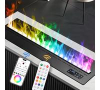 Electric Fireplace with 3D Flame Effect, Multi-Color Water Vapor, Humidifier, APP Control & Remote, LED Features