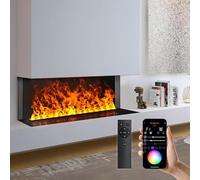 Electric Fireplace with 3D Mist Effect, Touch Screen, Remote & App Control, LED Flame Simulation, Humidifier Function for Home, Office, Hotel Decor