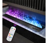 Electric Fireplace with 3D Multicolor Flame Effect and Remote Control, Water Vapor Technology, 50cm