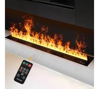 Electric Fireplace with 3D Multicolor Flame Effect and Remote Control, Water Vapor Technology, 50cm