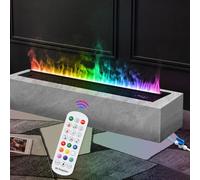 Electric Fireplace with 3D Multicolor Flame Effect and Water Vapor Smoke, Remote Control, 100cm