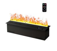 Electric Fireplace with 3D Water Vapor Flame and Humidifier, Recessed Design with Direct Water Connection, Includes Touch Remote for Cozy Ambiance