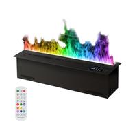 Electric Fireplace with 3D Water Vapor Flame and Humidifier, Recessed Design with Direct Water Connection, Includes Touch Remote for Cozy Ambiance