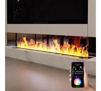 Electric Fireplace with 3D Water Vapor Technology, Realistic Atomized Flame, Adjustable Flame Colors, Automatic Water Filling for Home Ambiance