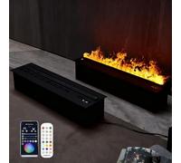 Electric Fireplace with 3D Water Vapor Technology, Remote & App-Controlled, Flame Colors, Touch Panel, Auto Water Refill, Safe Humidifier for Dry Air Relief