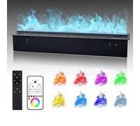 Electric Fireplace with Adjustable Flame, Humidifier, App and Remote Control, Automatic Water Filling, Ultra-Thin Panel for Home Decor and Air Moisturizing