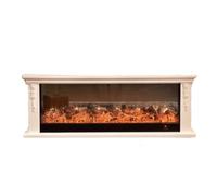 Electric Fireplaces 70.8/78.7" Electric Fireplace with Mantel, Ivory Decorative Fireplace Cabinet TV Stand, 3D Realistic Flame 3D Atomized Fireplace(XL)