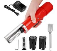 Electric Fish Scaler Remover, Waterproof Portable Fish Scaler Fish Scaling Tool, Powerful Cordless Fish Scale Descaler Cleaning Tool, with Extra Battery and Blade(Red)