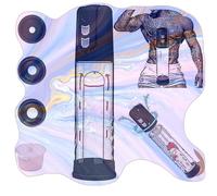 Electric Fitness Vacuum Pump with 3 Sizes Rings and 1 Soft Cover, Automatic High Vacuum Fitness Enlargement Extend Pump, Air Pressure Protective Set -C02UK (Black-Other Color is Faster)