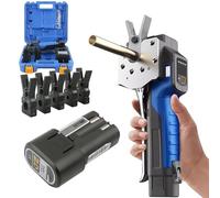 Electric Flaring Tool Kit -Kit Copper Pipe Expander Tool-Cordless Flaring Tool Kit With LED Light -Metric And Inch 2 In 1-5 Sec Fast Flaring-For Soft Copper/Aluminum/Brass Pipes 8pcsCollets