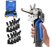 Electric Flaring Tool Kit -Kit Copper Pipe Expander Tool-Cordless Flaring Tool Kit With LED Light -Metric And Inch 2 In 1-5 Sec Fast Flaring-For Soft Copper/Aluminum/Brass Pipes 8pcsCollets