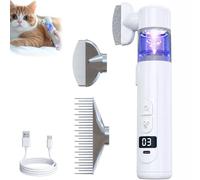 Electric Flea Comb for Cats & Dogs, 2 in 1 Pet Combs with Detangling Comb & Blue Light, Rechargeable Vacuum Flea Remover Comb with Fine Teeth for Pet Hair Care