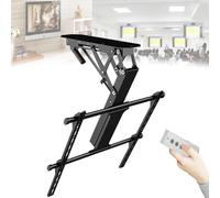 Electric Flip Down TV Mount for 32-65 Inch Screens, Motorized Ceiling Bracket with Remote, Retractable Drop Down Design, 0-75° Angle Adjustment