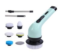 Electric Floor Scrubber, Adjustable Electric Spin Scrubber with 9 Heads IPX6 Water Proof Dual Speed Shower Brush with Extension Arm for Tile Floor (6 Replaceable Brush Head)