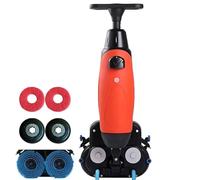 Electric Floor Scrubber Buffer Polisher Machine, Walk-Behind with 2x200W Brush Power, Dual 4L+7L Tanks, 13000 Sqft for Marble