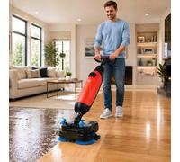Electric Floor Scrubber Machine, Commercial Cordless Spin Scrubber for Concrete, Tile and Wood Floors, Floor Polisher with Brushes, 17 Inch