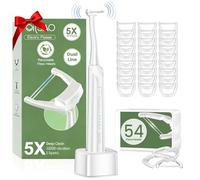 Electric Flosser for Teeth and Adults with 5 Speeds & 54 Refill Heads,Sonic Oscillation Gliding Dental Floss Picks Sensitive Gum Care,Water Flosser Alternative,5X Better Cleaning for Plaque,No Break