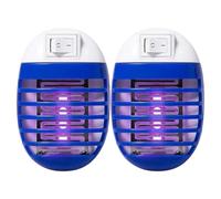 Electric Fly Zapper | 2 Pc Mosq.uito Repellents Plug In Lamp | Silent Bu.g Zapper With Ultraviolets Lamps | Powerful Mosq.uito Repellents Light Fly Catcher Killers Summer Accessories