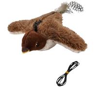 Electric Flying Sparrow Shaking Bird Cat Plaything, Realistic Interactive Chirping Plush Pet Accessory with Flapping Wings, 3 Frequency Modes, Built-in Catnip, USB Rechargeable, for Indoor Cat Fun