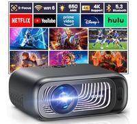 [Electric Focus/Auto Keystone] FUDONI Projector with WiFi 6 and Bluetooth Dual-way, 650ANSI Native 1080P 4K Support Outdoor Movie Projector Max 300'' Display, for iOS/Android/TV Stick/HDMI/USB/Laptop