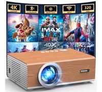 [Electric Focus/High Brightness] Projector with WiFi and Bluetooth, Upgraded 320ANSI Native 1080P Outdoor Movie Projector, FUDONI Home Theater Auto 6D Keystone, for USB/HDMI/iOS/Android/TV Stick