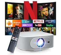 【Electric Focus & Keystone 】Mini Smart Projector 4K with WiFi6 Bluetooth5.2,Native FHD 1080P Video Projector for Bedroom,Home Cinema Projector with Apps,Compatible with Netflix/Youtube/Prime Video