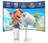 [Electric Focus] Mini 4K Movie Projector for Bedroom, HD 1080p Portable Smart Voice Video projector, Auto Keystone, Liftable and Adjustable for Home Theater Support HDMI/USB/Android/IOS/TV Stick