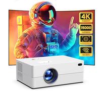[Electric Focus] Mini Projector with WiFi and Bluetooth, Native Portable Projector 1080P, Supports 4K, 15000L Home Cinema Projector, Compatible with iOS, Android, TV Stick, HDMI, USB