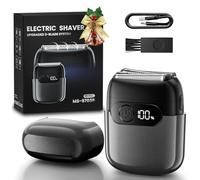 Electric Foil Shaver for Men :3D Floating Blades, LED Display, USB-C Fast Charge, IPX8 Waterproof - Perfect for Travel & Smooth Shaving at Home Gray