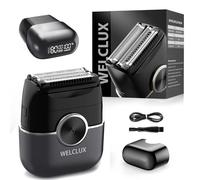 Electric Foil Shaver for Men: Portable Electric Razor for Beard/Face - 4 Floating Blade LED Display USB-C Fast Rechargeable - IPX7 Waterproof for Travel & Home