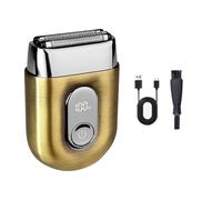 Electric Foil Shavers for Men, 2025 New Upgrade Pocket Shaver USB Mini Shavers, Rechargeable Waterproof Compact Face Razor with LED Display & 3 Floating Blades for Home, Car, Travel (Gold)
