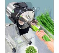 Electric Food Chopper, Commercial Scallion Cutter and Vegetable Processor, Adjustable Thickness 1-5mm, Removable for Easy Cleaning, Ideal for Onion, Garlic, Ginger, Chili