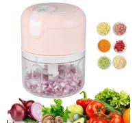 Electric Food Chopper Mini Blender 250ml Small Food Processor USB for Veg | 30W Electric Vegetable Chopper, Rechargeable Onion Dicer, Cordless Mini Food Processors with 3 Blades for Veg Nut Fruit