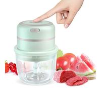 Electric Food Crusher Mini Garlic Press Garlic Crusher Vegetable Chopper For Kitchen Crushed Garlic Crushed Ginger Crushed Chili (GREEN)