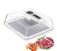 Electric Food Defrosting Box, Rapid Defrosting Tray with & Airflow Technology Auto Defrostings, 10Min Quick Thawing Smart Thawing Mat for Steak Chicken Seafood White