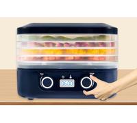 Electric Food Dehydrator 5 Tray Food Dryer Machine 26x21x17 cm Temperature Adjustable Fruit Meat Dryer Machine with LCD Display Timer for Vegetable Jerky Pet Treat Healthy Natural Snacks(blue)